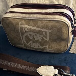 Coach Tan and White Men's Belt Bag